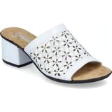 Rieker, Witte Leren Hakken Mules Wit, Dames, Maat:38 EU