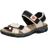 Rieker - Sandalen - Lichtbeige - Sleehak - Klittenbandsluiting