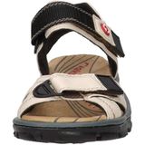 Rieker - Sandalen - Lichtbeige - Sleehak - Klittenbandsluiting
