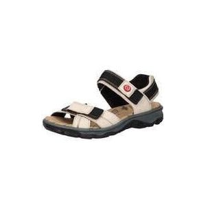 Rieker - Sandalen - Lichtbeige - Sleehak - Klittenbandsluiting