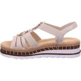 Rieker Sandalen zomerschoen, sandaal, sleehak, in metallic-look