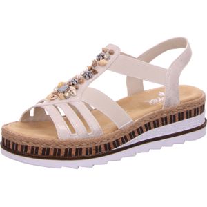 Rieker - Sandalen - Goudkleur - Textiel - Sleehak