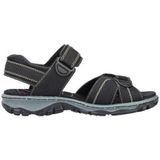 Rieker - Sandalen - Zwart - Textiel - Klittenbandsluiting