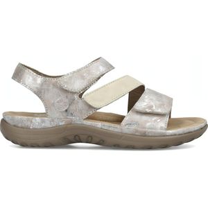 Rieker, Schoenen, Dames, Grijs, 40 EU, Zilveren Platte Sandalen voor Dames