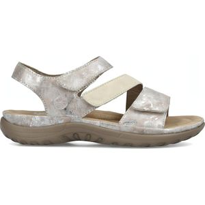 Rieker, Zilveren Platte Sandalen voor Dames Grijs, Dames, Maat:38 EU