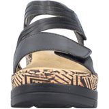 Rieker - V3964 - Sandalen - Zwart - Textiel - Klittenbandsluiting