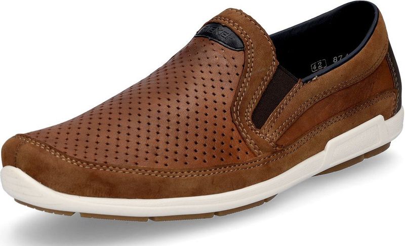 Cognac Instapschoen - Vrijetijdsschoen - Mocassin - Stretch-inzetten