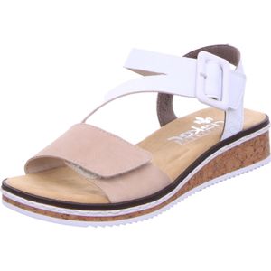 Rieker Riemchensandale, Sommerschuh, Sandalette, Keilabsatz, mit asymmetrischem Riemchen