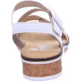 Rieker - Dames Sandalen - Wit - Kunstleer - Sleehak 3 cm
