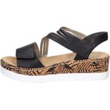 Rieker - V3964 - Damessandalen - Zwart - Klittenbandsluiting - Ademend Ontwerp