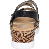 Rieker - V3964 - Damessandalen - Zwart - Klittenbandsluiting - Ademend Ontwerp