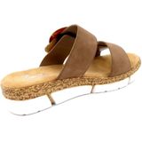 Rieker, Taupe Detail Zomer Slipper Grijs, Dames, Maat:39 EU