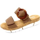 Rieker, Taupe Detail Zomer Slipper Grijs, Dames, Maat:39 EU