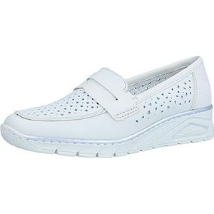 Rieker N3356 MocassinDames, Wit.