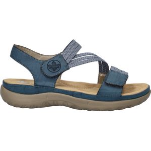 Rieker - Dames Sandalen - Imitatieleer - Zwart - Verstelbare Banden