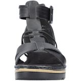 Rieker - Enkellaarsjes - Zwart - Synthetisch Leer - Klittenbandsluiting