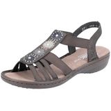 Rieker Dames 608G9 sandalen, grijs, 37 EU, grijs, 37 EU