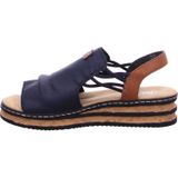 Rieker - Dames Sandalen - Blauw - Sleehak