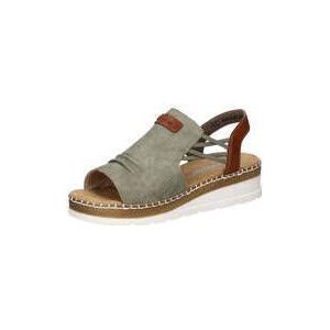 Sandalen - Color-Blocking - Imitatieleer - Middelhoge Hak