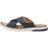 Rieker - Heren Slipper - Blauw - Imitatieleer - Klittenbandsluiting