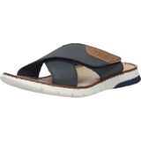 Rieker - Heren Slipper - Blauw - Imitatieleer - Klittenbandsluiting