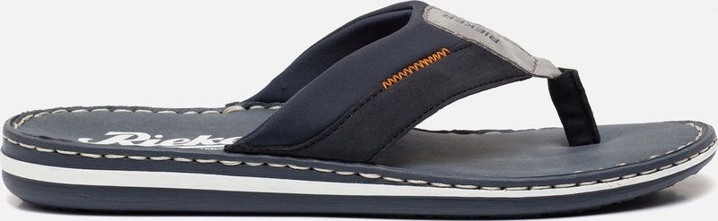 Rieker - Heren Slipper - Blauw - Imitatieleer - Klittenbandsluiting