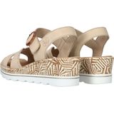 Rieker - Sandaal - Beige - Zacht Voetbed - Klittenbandsluiting - Platformzool