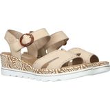 Rieker - Sandaal - Beige - Zacht Voetbed - Klittenbandsluiting - Platformzool