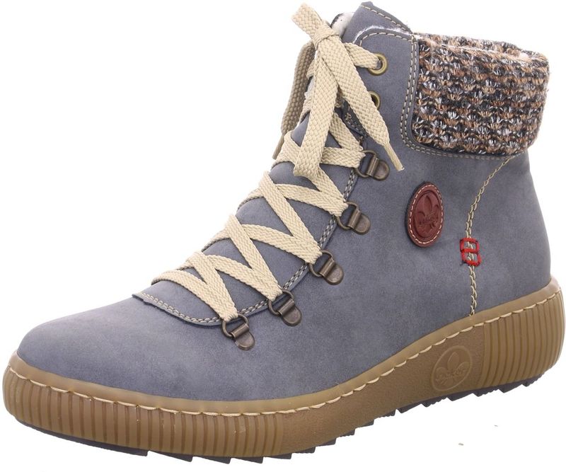 Rieker - Winterenkellaars - Jeansblauw - Veterschoenen - Outdoorlaarzen met Warmvoering
