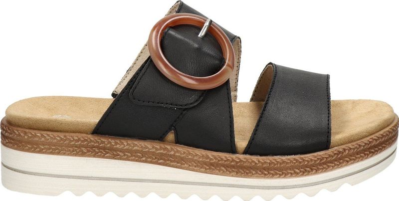 Remonte D0Q51-00 Slippers - Zwart - Leer - Uitneembaar Voetbed