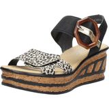 Rieker T60 Leopard Sandalen zwart Synthetisch - Dames