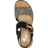 Rieker T60 Leopard Sandalen zwart Synthetisch - Dames