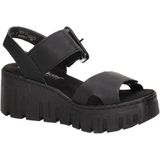 Profielzolen - Klittenbandsluiting - Sandalen - Zwart - Kunststof