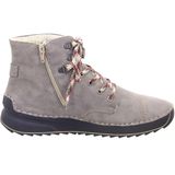 Rieker - Winterlaarzen - Grijs - Textiel - Sleehak - Vetersluiting