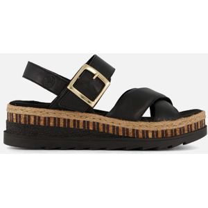 Rieker - Lugano - Sandalen - Zwart - Leer - Verstelbare Klittenbandsluiting