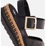 Rieker - Lugano - Sandalen - Zwart - Leer - Verstelbare Klittenbandsluiting