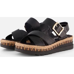 Rieker - Lugano - Sandalen - Zwart - Leer - Verstelbare Klittenbandsluiting