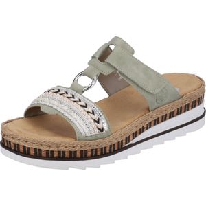 Rieker - Dames Sandaal - Groen - Imitatieleer - Comfortabel Voetbed