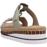 Rieker - Dames Sandaal - Groen - Imitatieleer - Comfortabel Voetbed