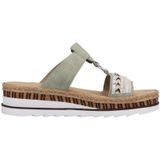 Rieker - Dames Sandaal - Groen - Imitatieleer - Comfortabel Voetbed