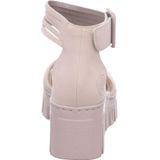 Zomerschoen - Sandaal - Beige - Sleehak - Klittenbandsluiting