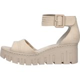 Zomerschoen - Sandaal - Beige - Sleehak - Klittenbandsluiting