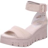 Zomerschoen - Sandaal - Beige - Sleehak - Klittenbandsluiting