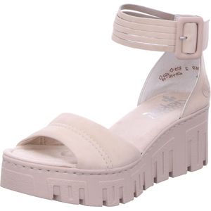 Zomerschoen - Sandaal - Beige - Sleehak - Klittenbandsluiting