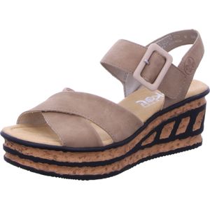 Rieker 68163 Plateausandalen voor dames, beige 62, 39 EU