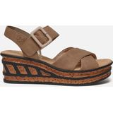 Rieker Sandalen met hak beige Synthetisch - Dames