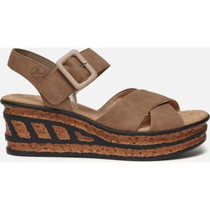 Rieker Sandalen met hak beige Synthetisch - Dames