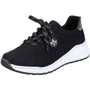 Rieker M4903 Low-Top sneakers voor dames, lage schoenen, losse inlegzool, zwart (01), 39 EU Breed