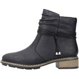 Rieker - Winterlaarsjes - Zwart - Textiel - Decoratieve Koord