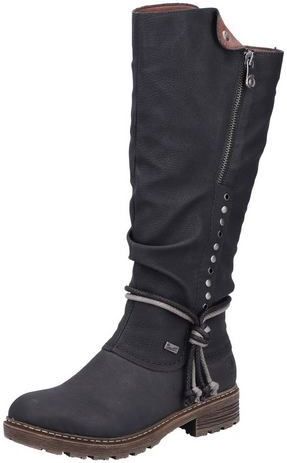 Rieker - Z4759 - Dameslaarzen - Zwart - Textiel - Met RiekerTEX Membraan